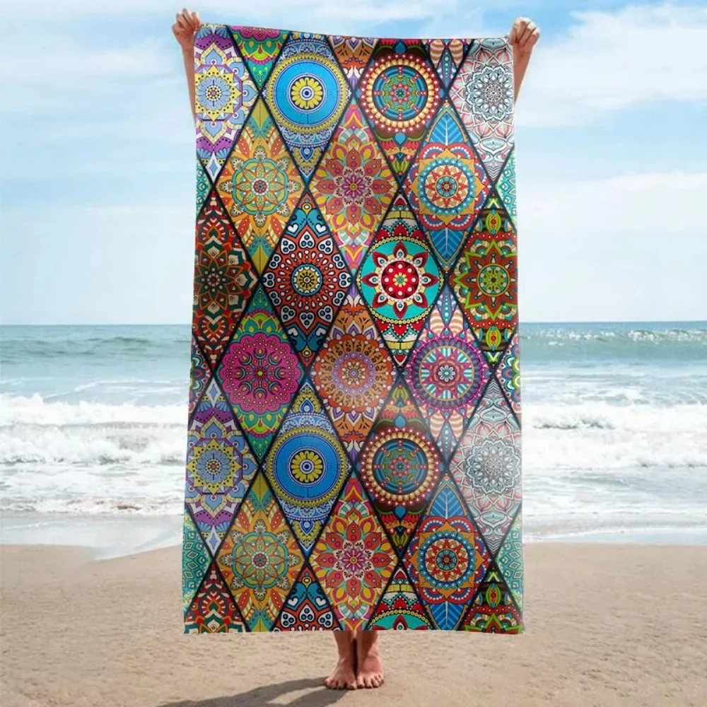 Abstract 3D Printed Microfiber Beach Bath Towel Large Quick Drying Quick Fast Dry Sand Free Proof Pool Towel Lounge Cover
