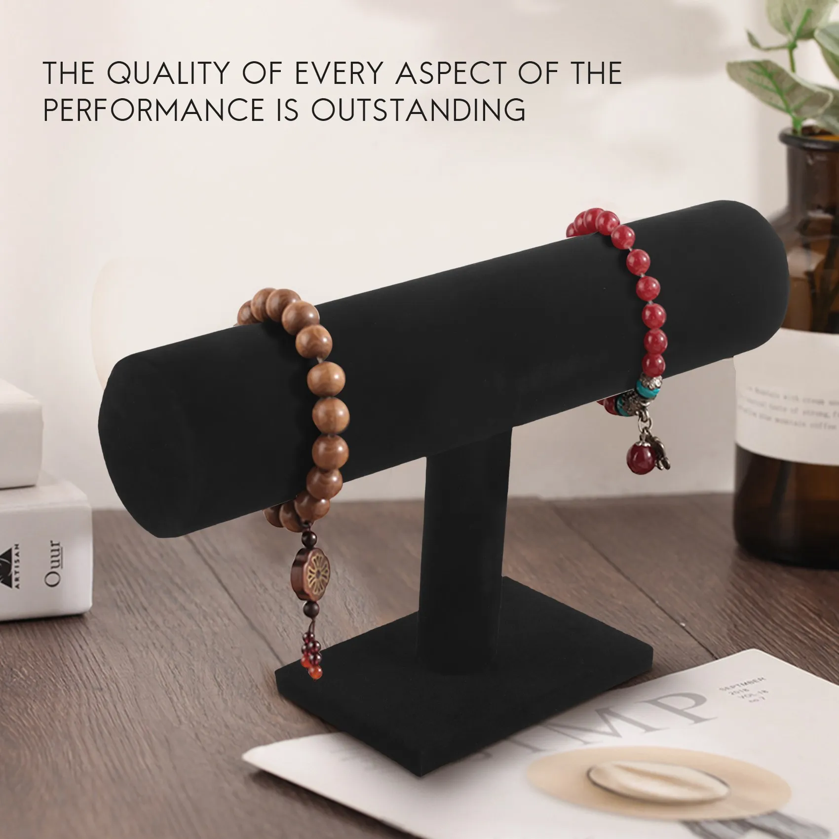 

*N21R Stand Bracelet Chain Bangle Watch T-bar Rack Holder Display Jewelry Black