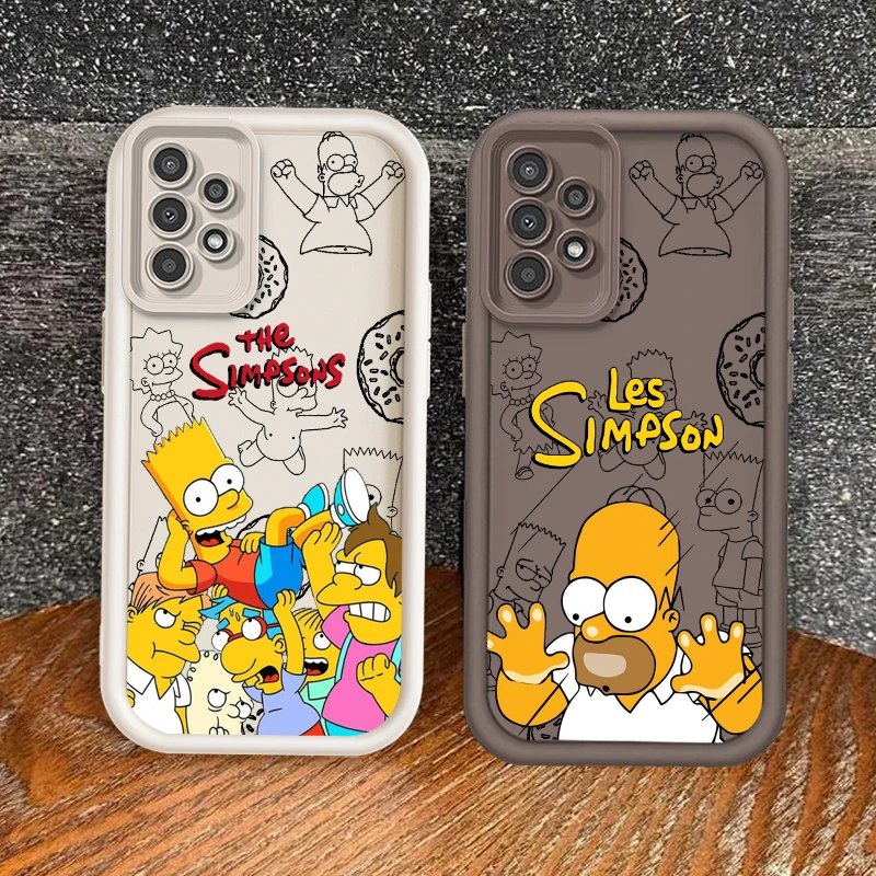 Simpson Cartoon Cute Anime For Samsung A73 A71 A54 A53 A52 A51 A33 A32 A21S A14 A13 A12 A03 A04 A05 5G Eye Ladder TPU