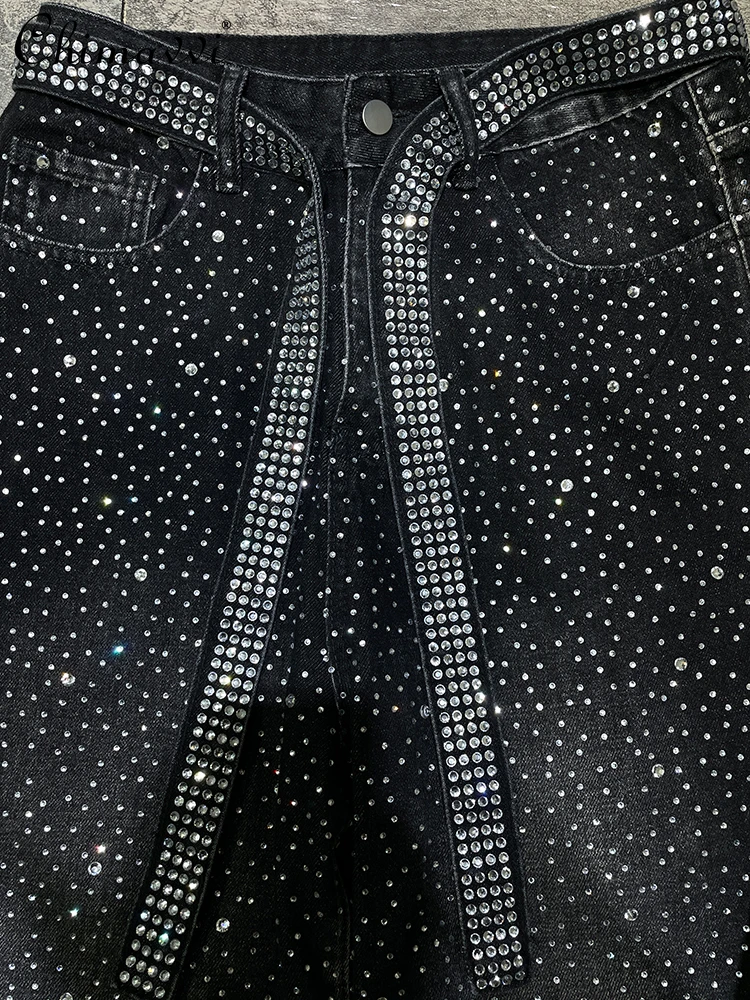 Heavy Gypsy Hot Diamond Retro lavado cinta Jeans niños primavera y otoño nueva moda suelta recta ancha pantalones de hombre guapos