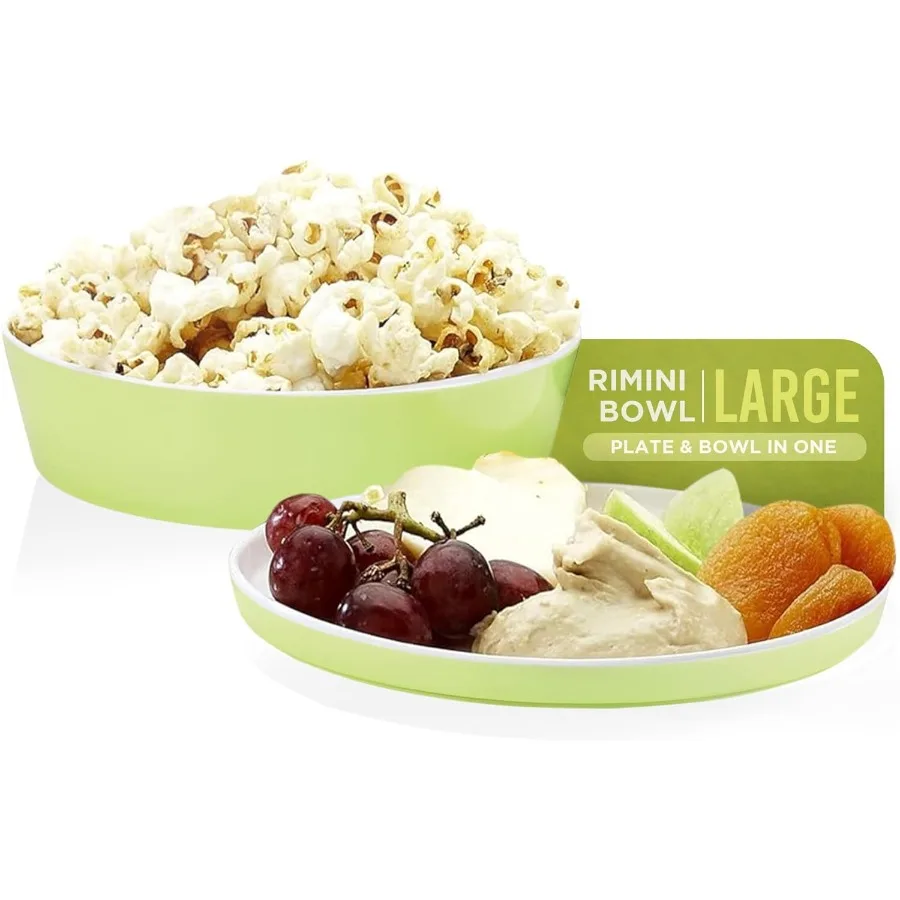

Rimini Large Lime Green Bowl Bright and Stylish with Lid That Doubles as Plate Great for Salads Sides Snacks Dips and More Perf