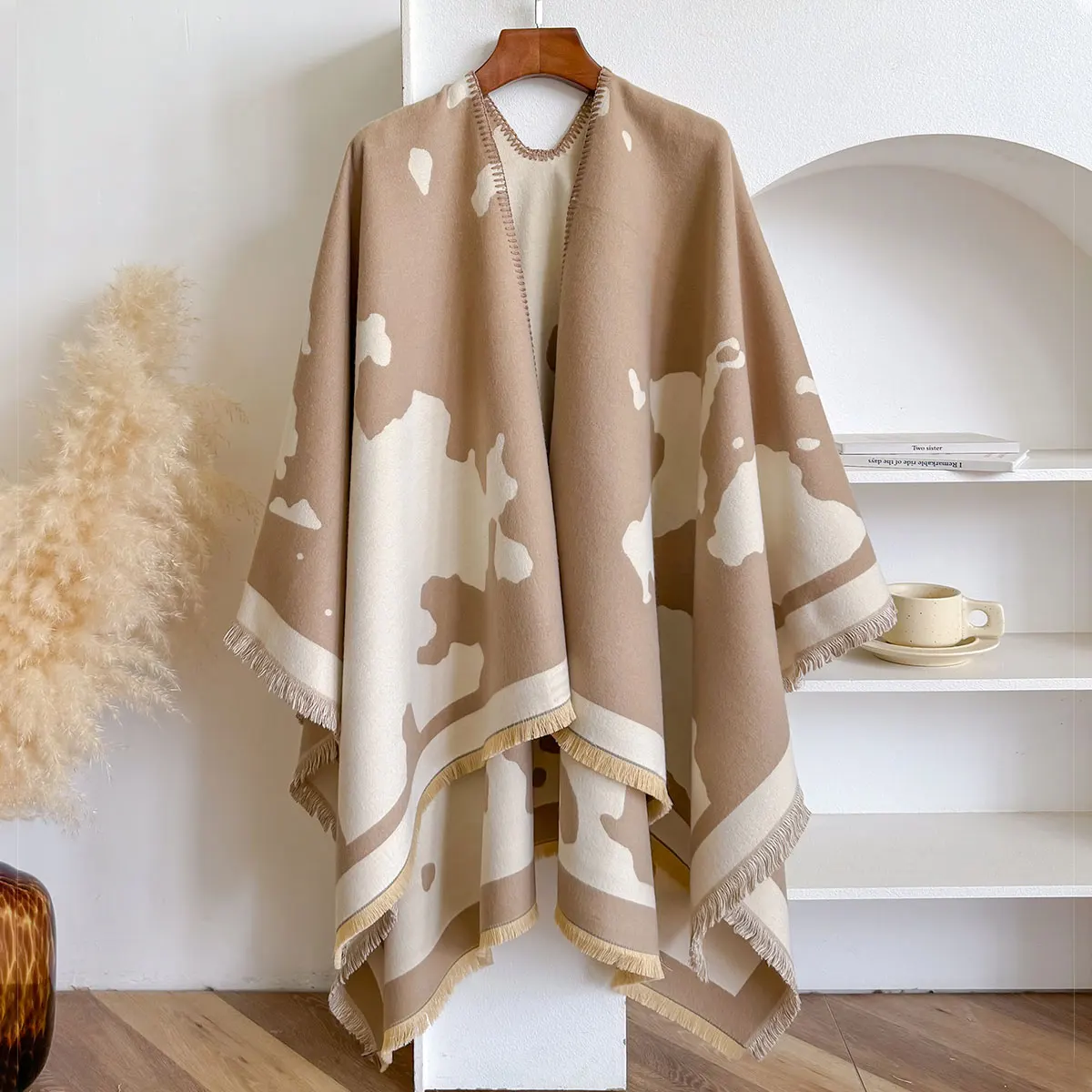 Luxus Marke Imitation Kaschmir Frauen Spot Karte Schal Winter Warme Schal und Bandana Pashmina Weiblich Foulard Dicke Decke Poncho