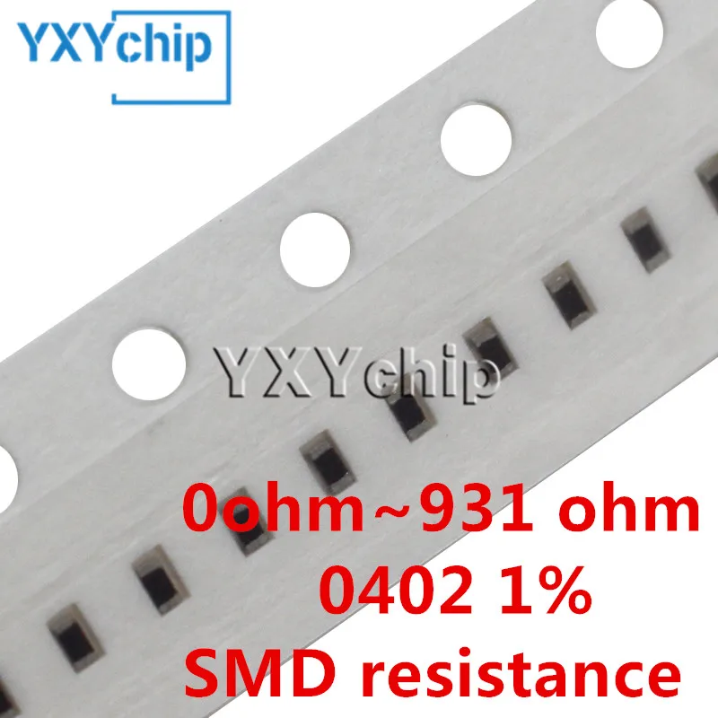 100pcs 0402 1% SMD resistor 1/16W 2.49 2.8 10.2 24.9 28 34 40.2 47.5 49.9 60.4 105 115 133 140 205 280 301 332 402 499 604 ohm