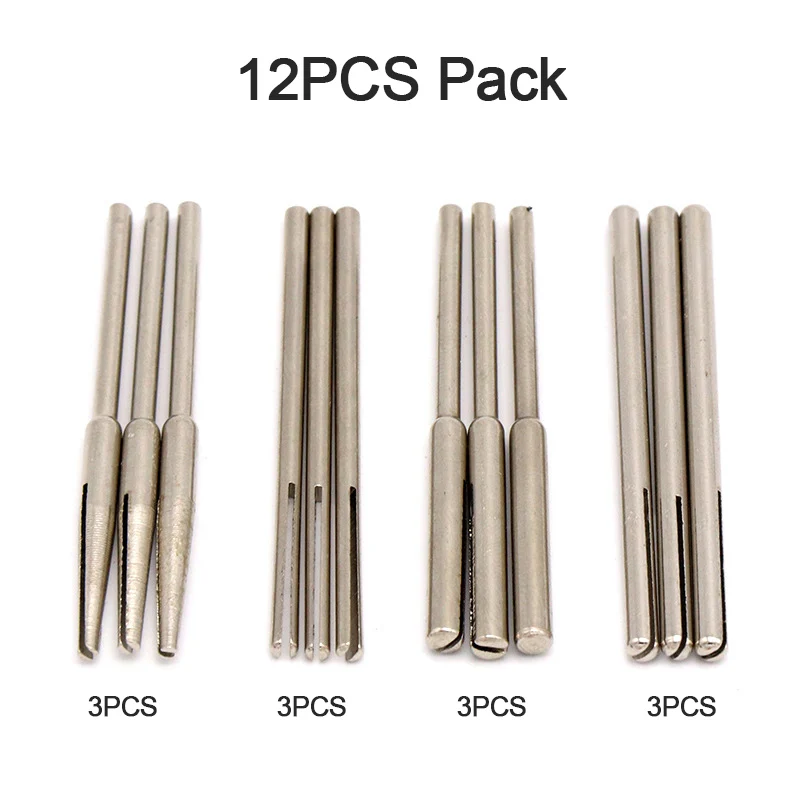 10PCS/12PCS 2.35mm 3mm Shank Sandpaper Clamp Split Mandrels Long Abrasive Holder Clip Rod For Rotary Tools