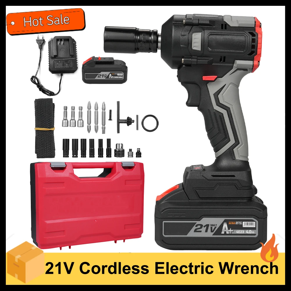 21V Cordless Impact Wrench Max Torque 350N.m, Brushless Impact Driver 1/2 Inch, Household Electric Impact Wrench