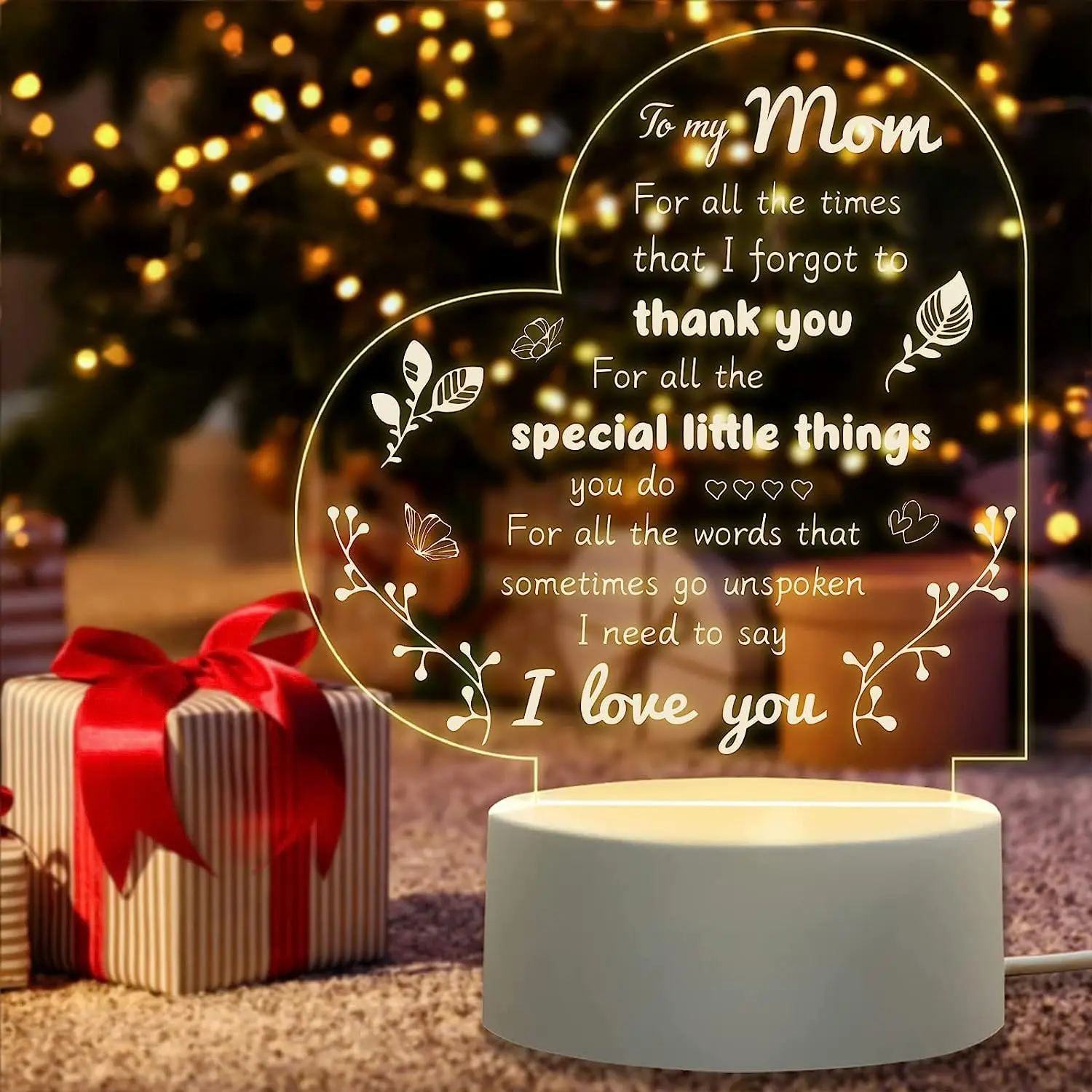 1pc You Mean the World to Me Acrylic Night Light - Perfect Gift for Mom on Mothers Day and Birthdays