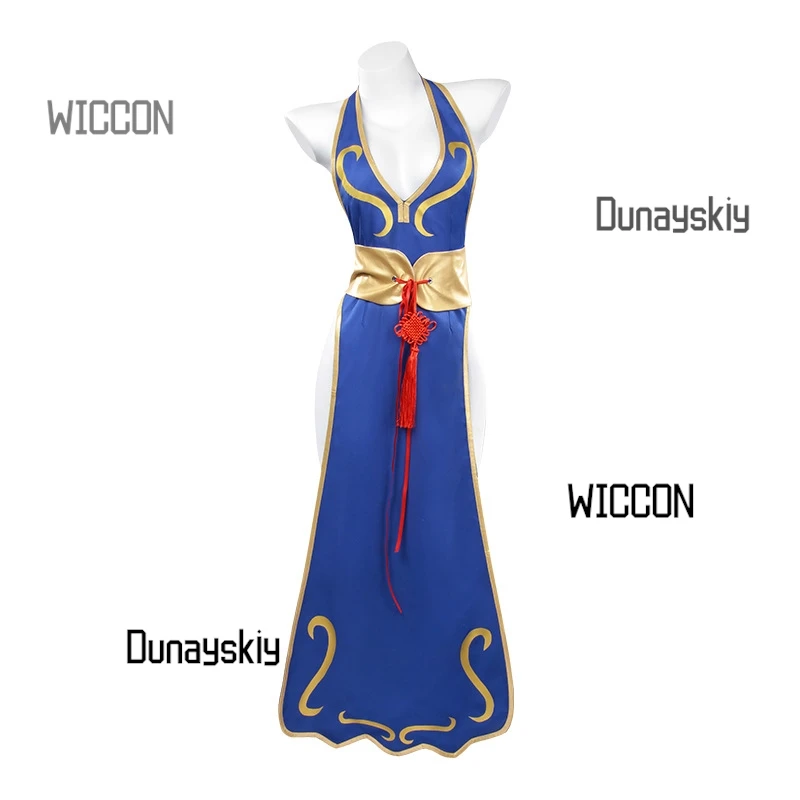 Chun-Li Street 코스프레 파이터 섹시한 치파오 사자 댄스 공연 의상 코스프레 애니메이션 할로윈 의상