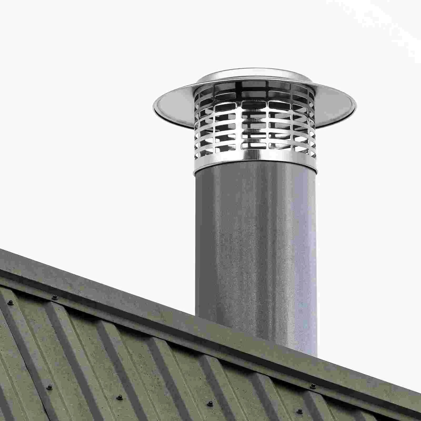 Smoke Exhaust Pipe Rain Cap Chimney Liner Flue Cover 7x7 Caps for outside Stainless Steel Outdoor