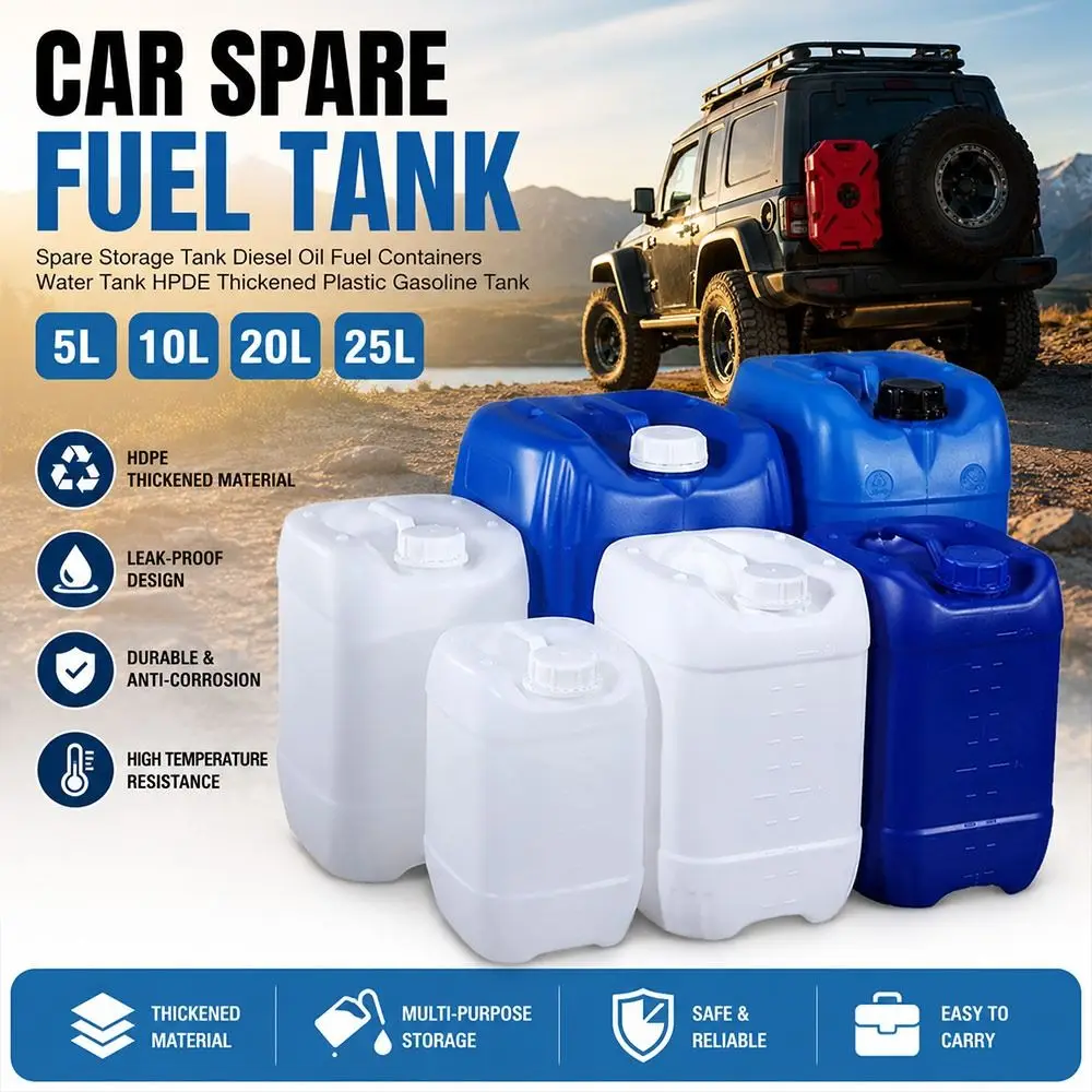New 10L/20L/25L Stacking plastic buckets HDPE Thickened Spare tank plastics Replacement Gas Can Camping