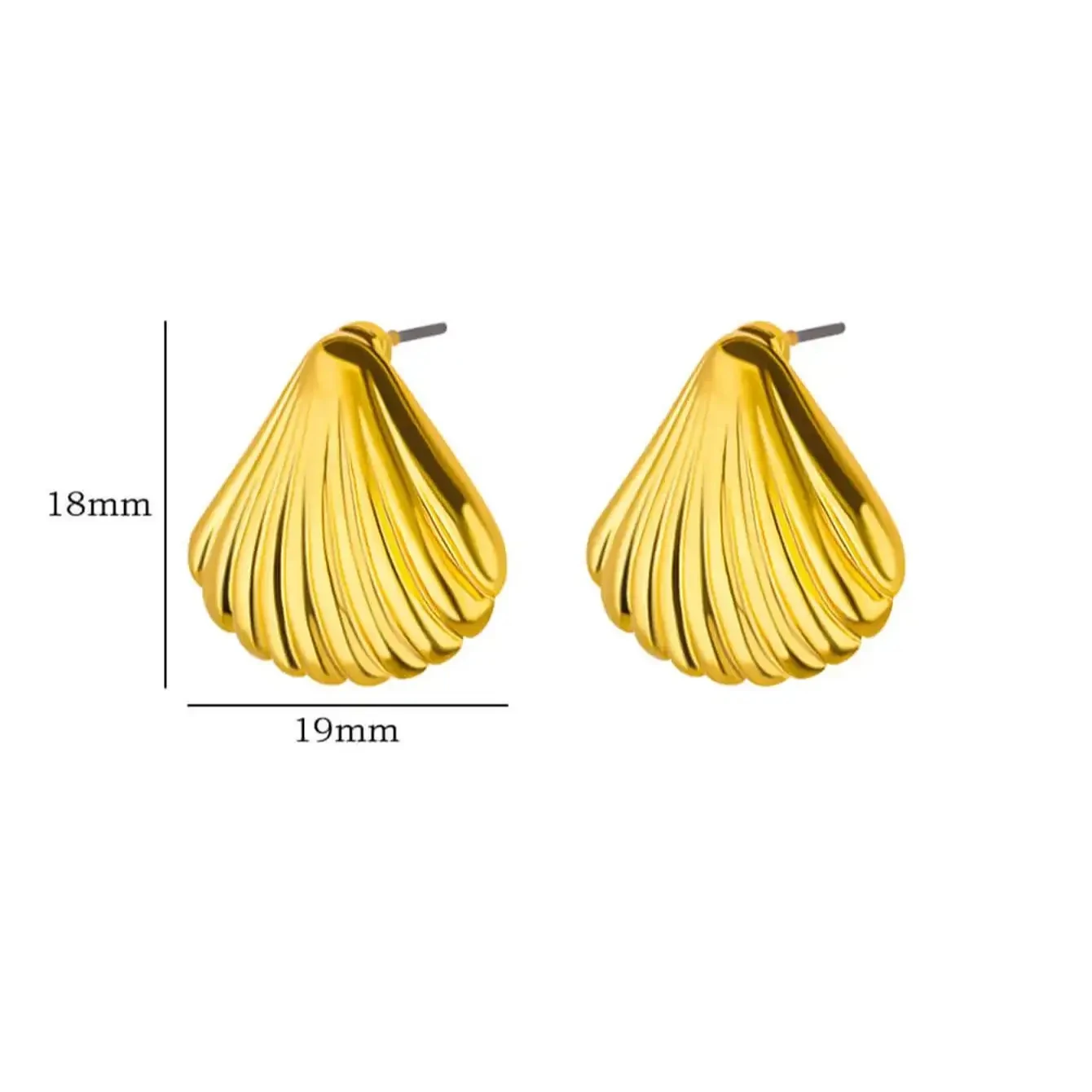 Stainless Steel Shell Stud Earring For Women Gold Color  Vintage Shell Piercing Earring 2024 Trend Wholesale Ocean Jewelry Gift