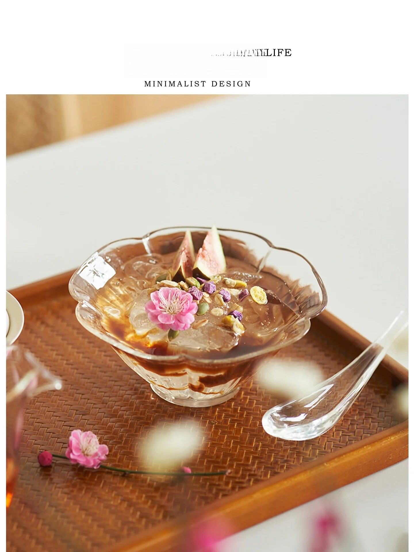 

Tlife Proper Высококачественная прозрачная стеклянная миска из боросиликатного стекла в форме лепестка, маленькая посуда для дома, стильная