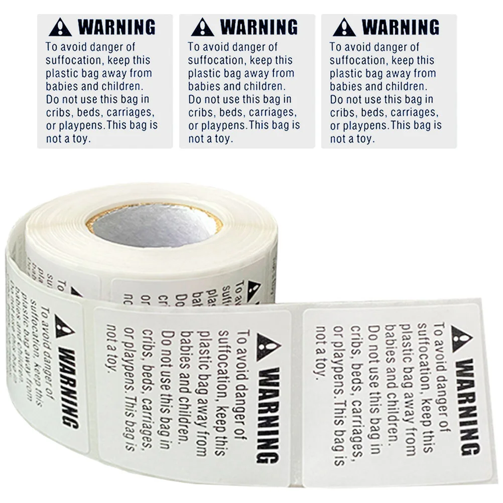 Sign Suffocation Labels Packaged Stickers Shipping Warning Blank Choking Paper Decals for Packing Baby Child