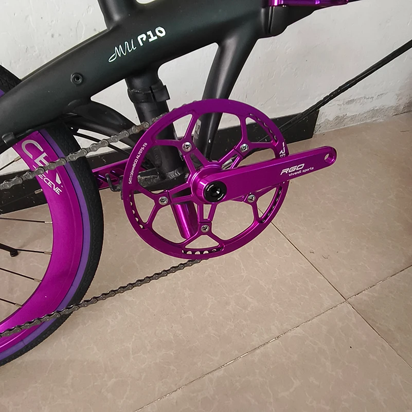 RGO Folding Bike Hollow Crankset 130BCD Narrow Wide Single Chainring 165mm 170mm Crank For Brompton Dahon P8 P10 JAVA NEO view 4