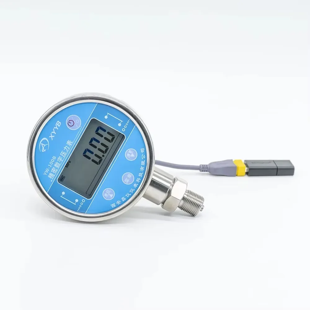 OEM 0-70Mpa Gas Oil Water Digital Pressure Gauge Precision 0.05% with Data Logger