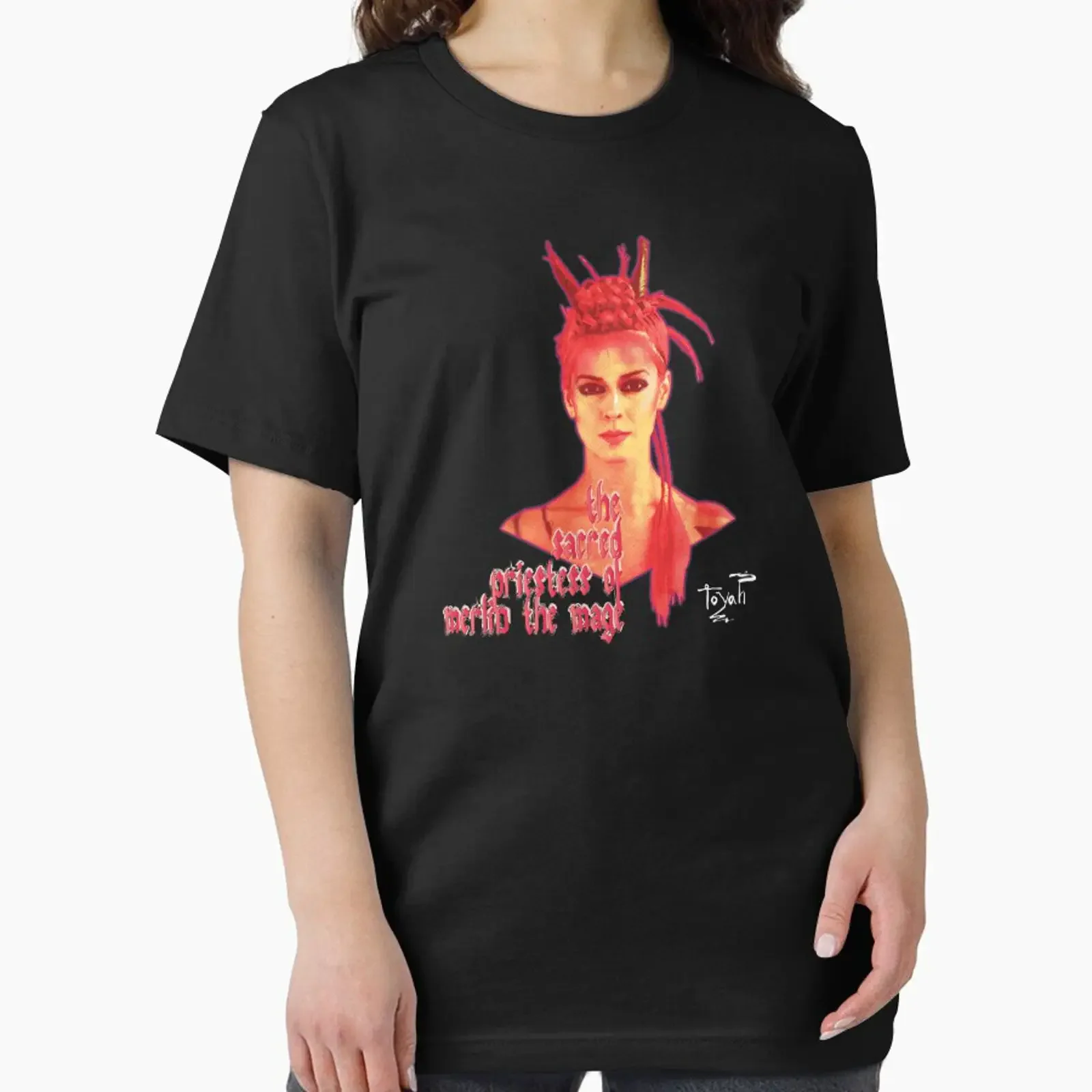 Toyah Sacred Priestess designed and sold by lazarusheart vintage Washed designer clothes Top For Everyday Wear streetwear Soft
