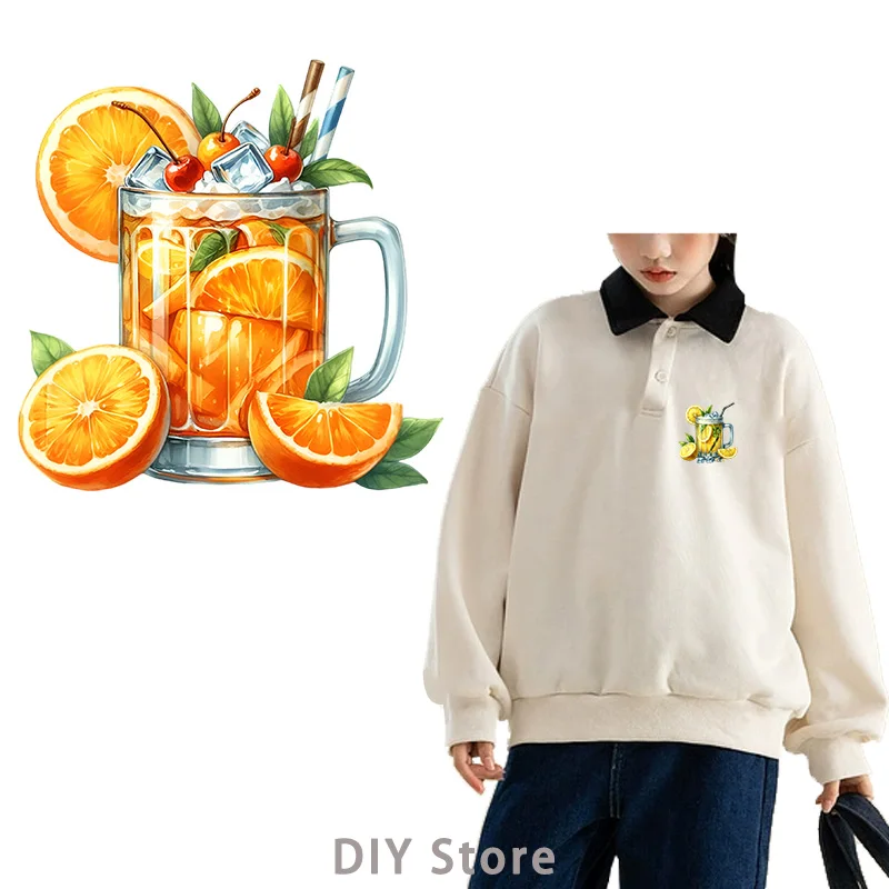 summer fruit beverage dtf transfers ready to press Heat Transfer On Clothes Heat Transfer iron on transfer for clothing.