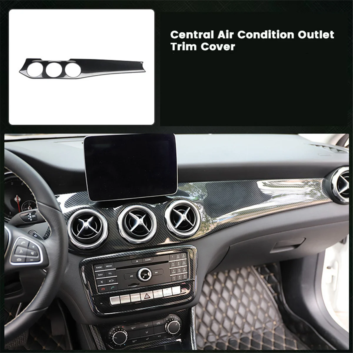 LHD Central Dashboard Air Condition Outlet Trim Cover for Mercedes Benz W176 CLA C117 GLA X156 2013-2018 Vent Panel