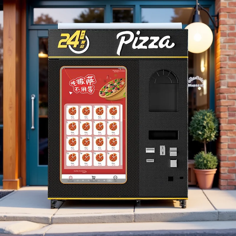 Customizable Pizza Vending Machine Adjustable Size Topping Option Unmanned Selling Maker For Personalized Market Needs