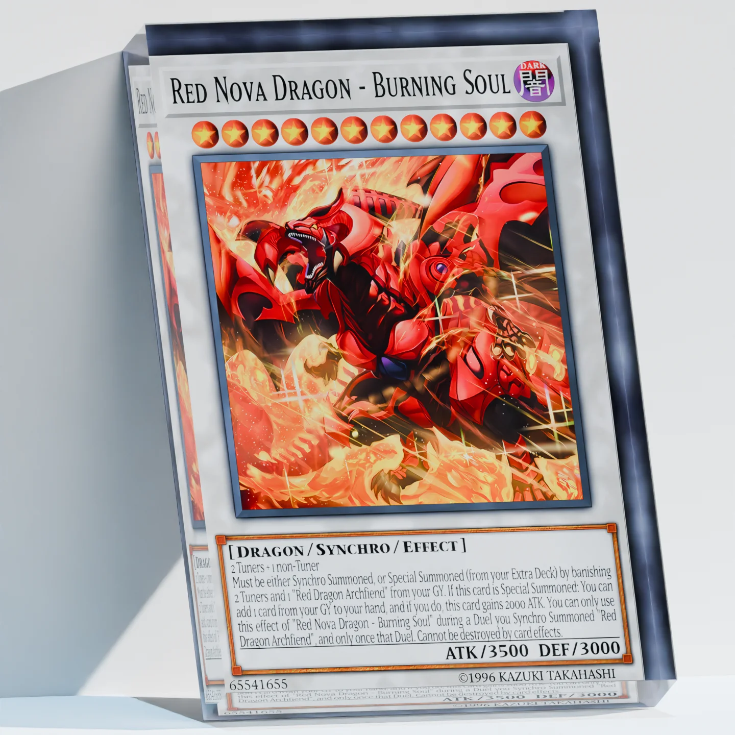 Yu-Gi-Oh YGO 5Ds Red Nova Dragon Burning Soul Clear Acrylic Block Anime Goods Desktop Ornament Desk Decor Collection Gift