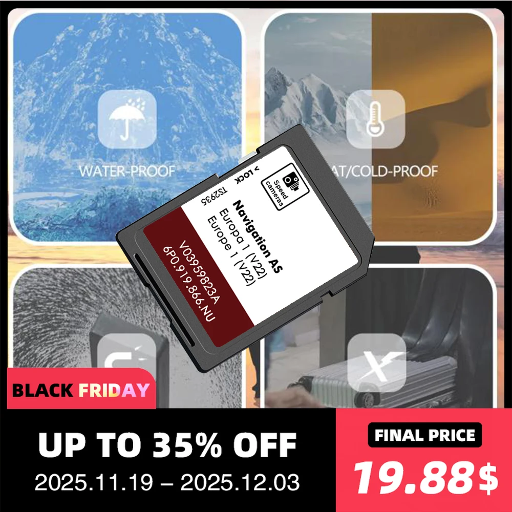 

32GB AS V22 SD Map Cards MIB2 Europe Belgium Ireland Iceland for Seat Alhambra Navi System from 2015 to 2020 Sat Nav
