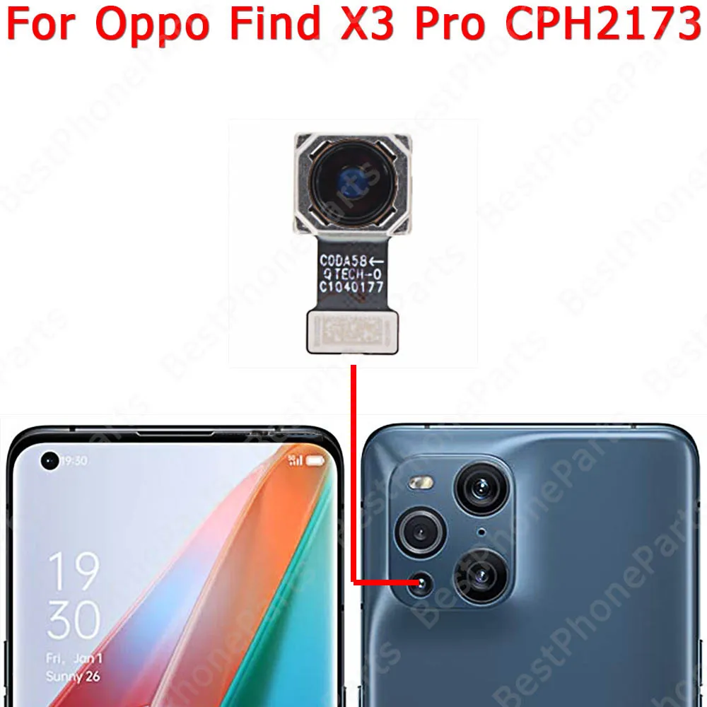 Camera Module For OPPO Find X3 Lite Pro Neo Selfie Big Front Facing Rear Back View Backside Camera Replacement Repair Flex Cable