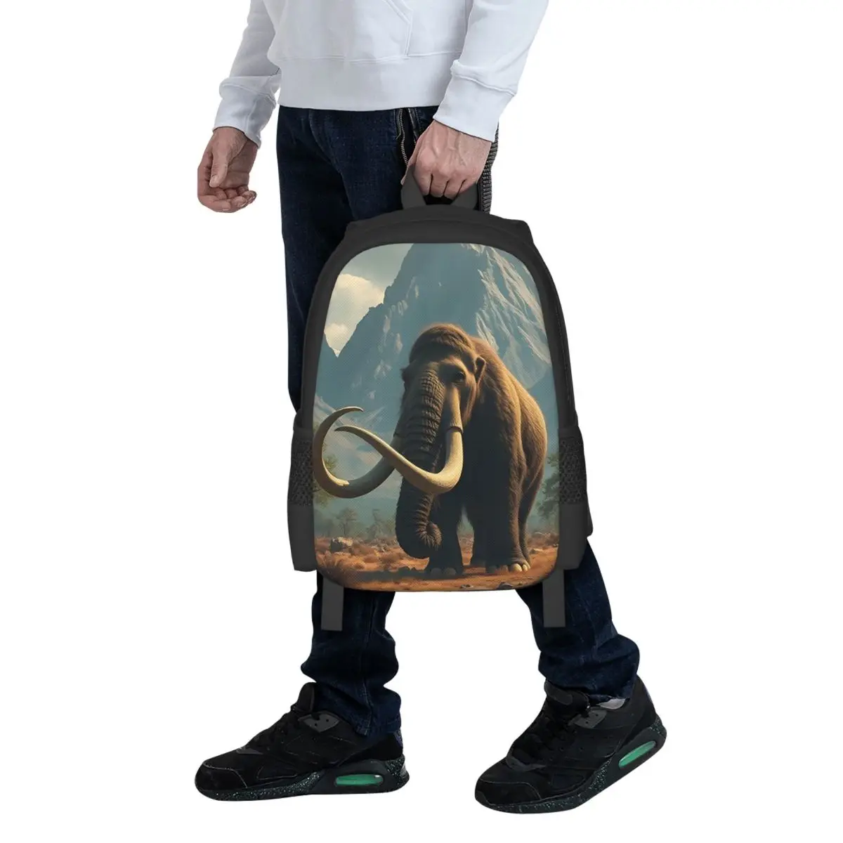 

Mammoth Prehistoric Beast Student Backpack School Bag Hiking Travel Daypack for Boys Girls Fashion Bookbag Shoulder Bags