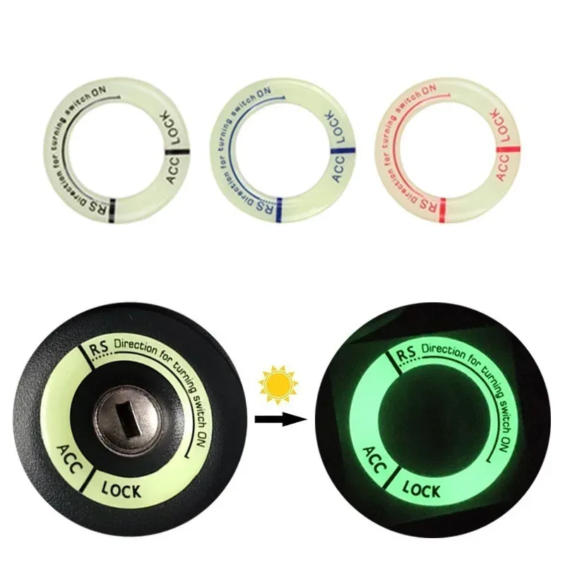 1/2/3/4pcs Luminous PE Switch Ring Stickers Universal For Car Motorcycle Keyhole Dashboard Interior Decor Christmas Gift