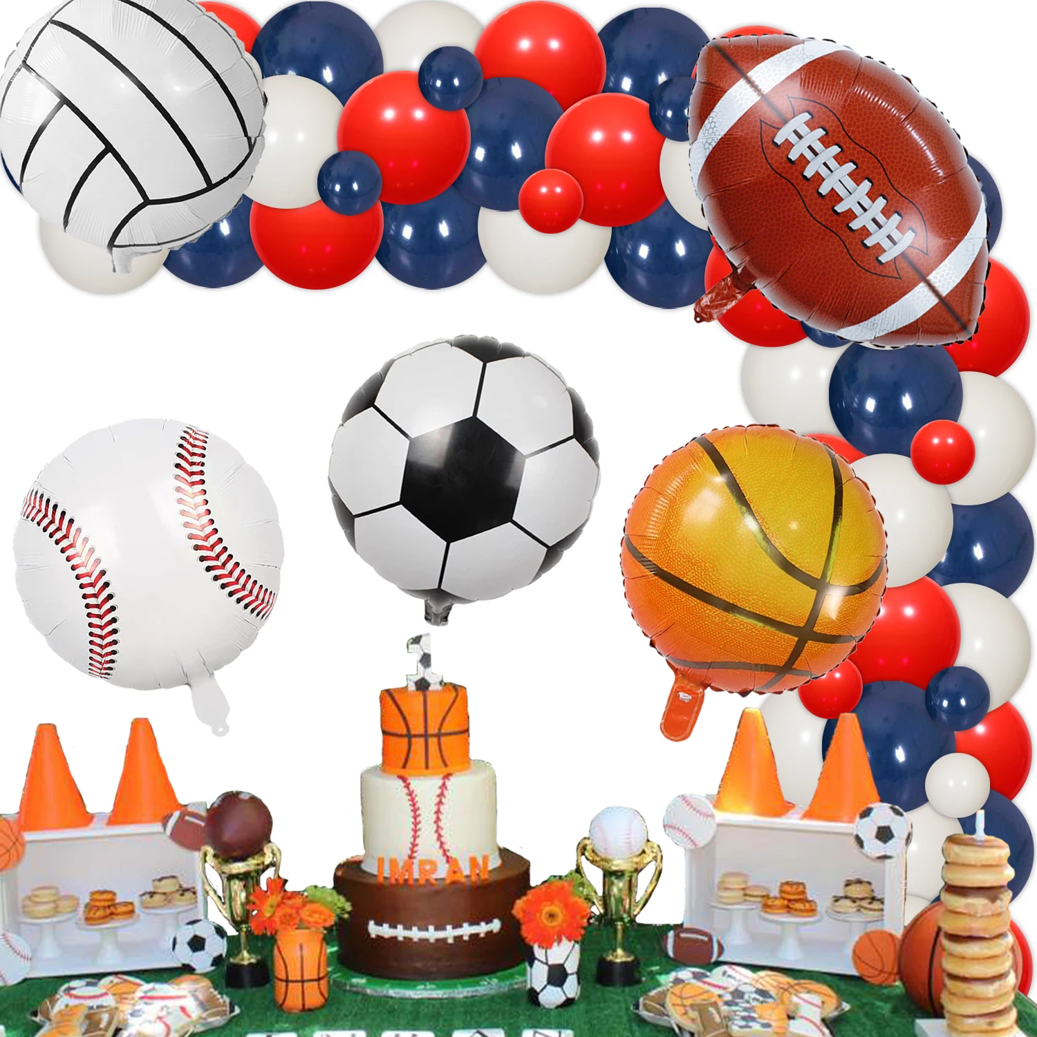 

Sports Themed Party Decor Football Soccer Balloon Arch Garland Kit Party Supplies for Boys Party Gender Reveal Graduation