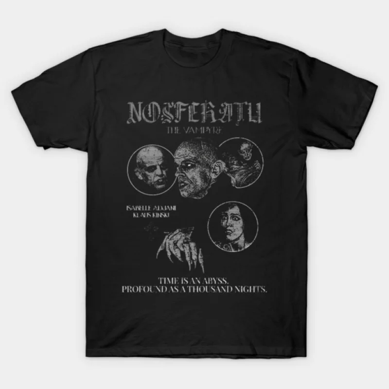 

The Vampyre 80s Gothic Horror movie Nosferatu Vampire Scary Halloween Gift T shirt Large size Tops 100% cotton printed Clothes
