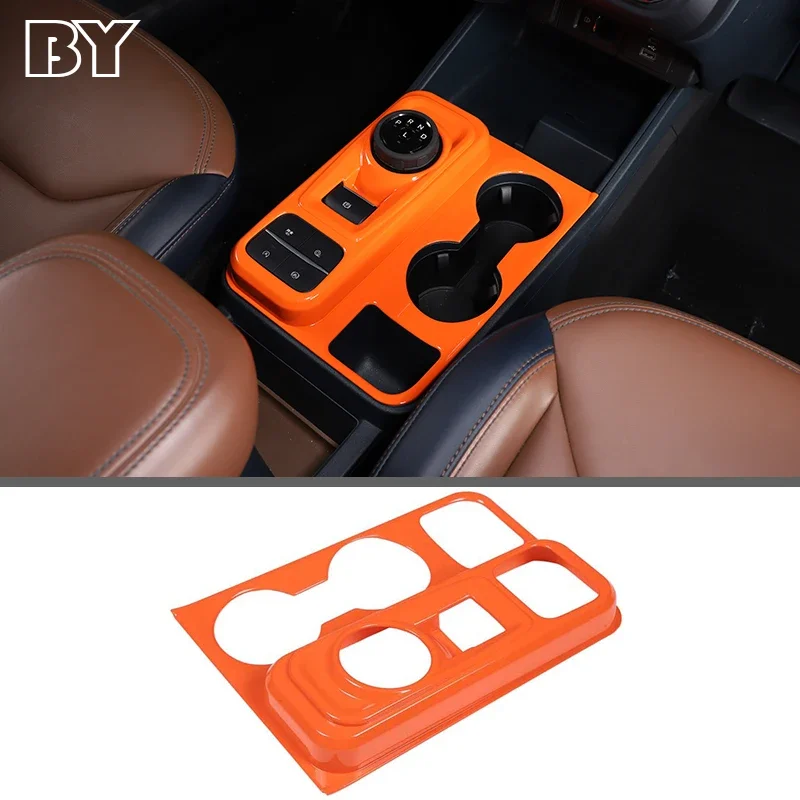 

For Ford Maverick 2022 ABS Orange Color Car Central Control Shift Panel Frame Trim Sticker Styling Interior Accessories