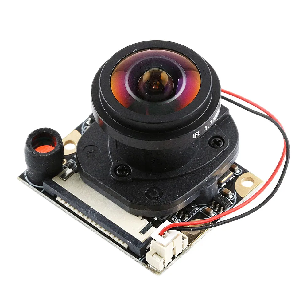OV5647 Camera Module for Raspberry PI 5 ZERO 175 Degree FOV Wide Angle Fisheye 1.7MM 5MP HD Adjustable Automatic Switch IR-CUT