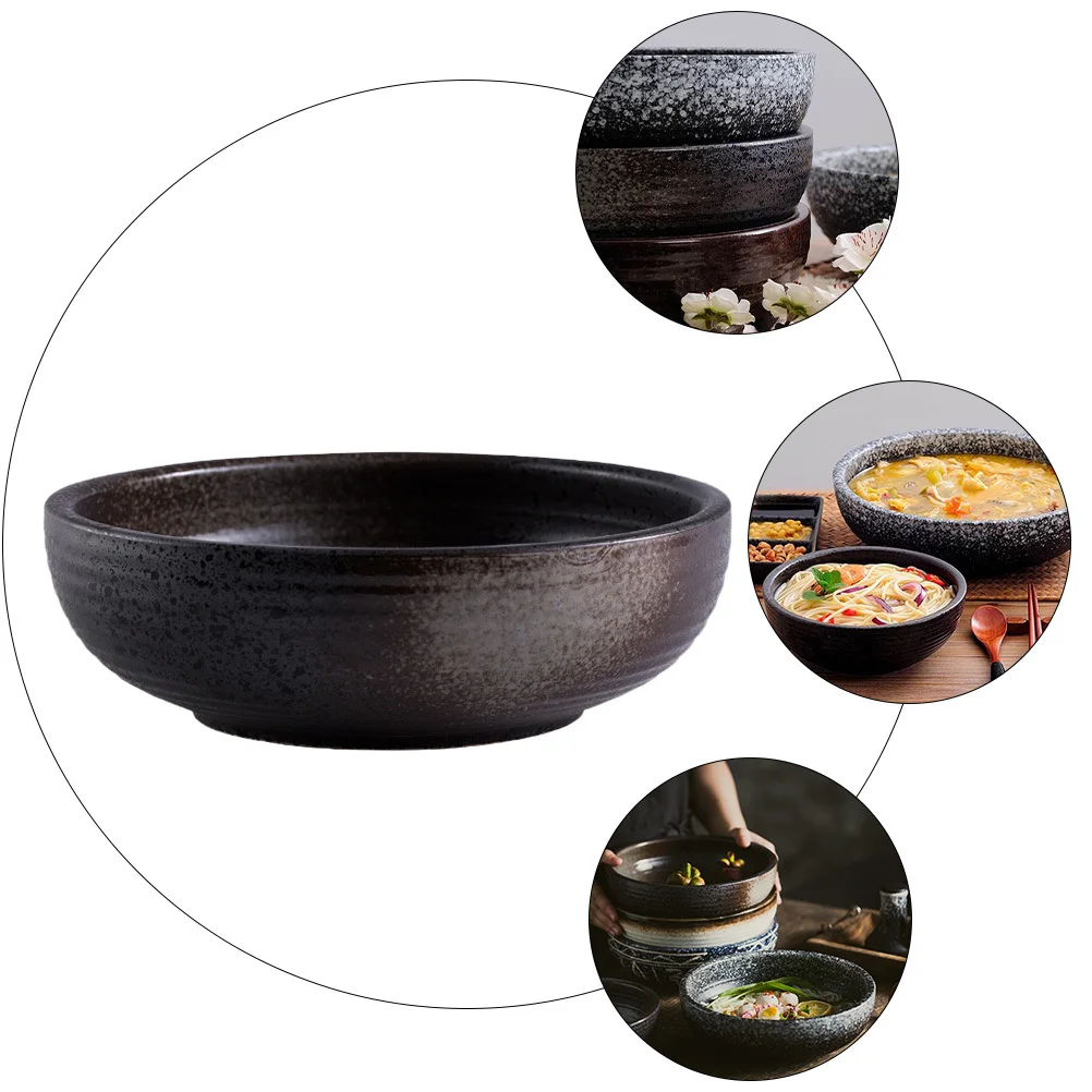 

1Pcs Ceramic Soup Bowl Japanese Style Salad Noodle Rice Bowl for Home Restaurant Use Microwave Safe Fine Craftsmanship