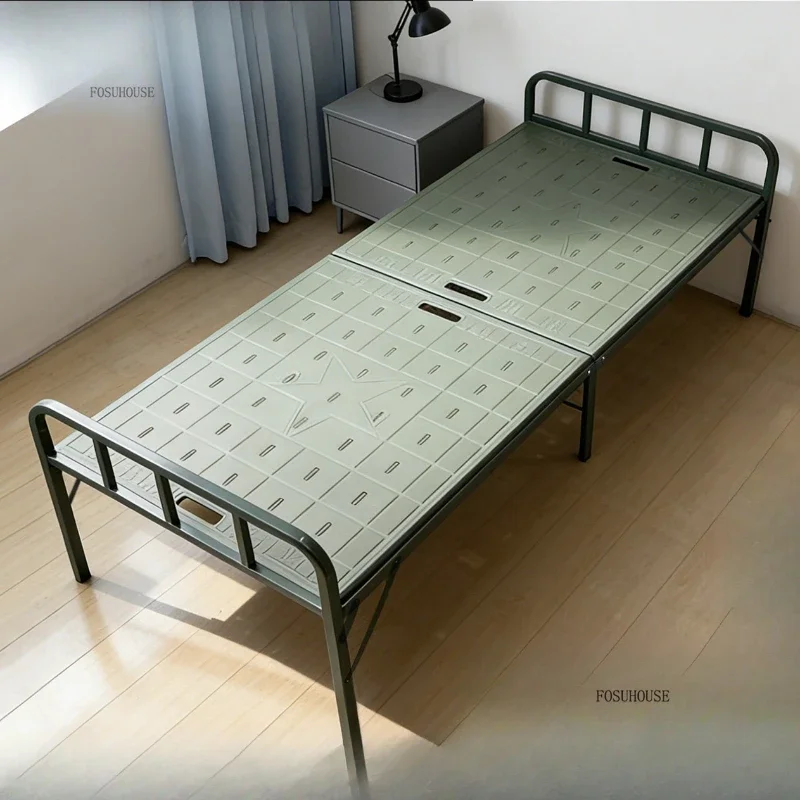 #New Portable Folding Beds Outdoor Bed Civil Affairs Emergency Rescue Single Camping Wrought Iron Injection Molded Simple Beds