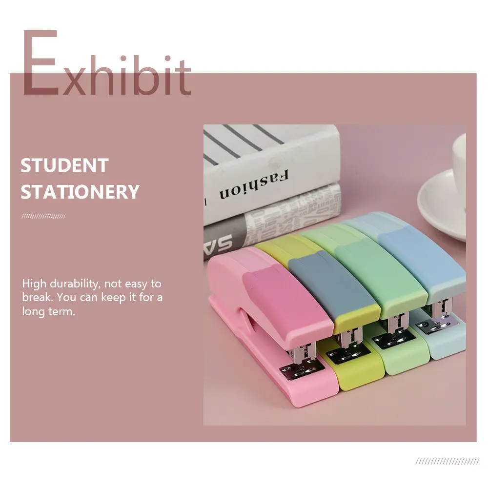 1Pcs High Durability Plastic Stapler Compact Design Comfort Grip for Document Paper Binding Study