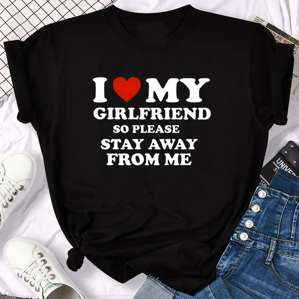 i Love My Boyfriend i Love My Girlfriend t shirt female Pastel Punk anime Retro t-shirt Colorful women Y2k Punk 80s 2000s