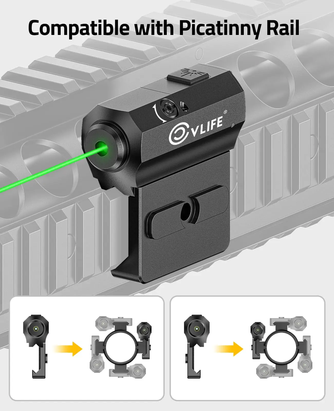 CVLIFE Red Green Sight Compatible with Picatinny Rail Mount Beam Sighting Low Profile Rechargeable for Huning