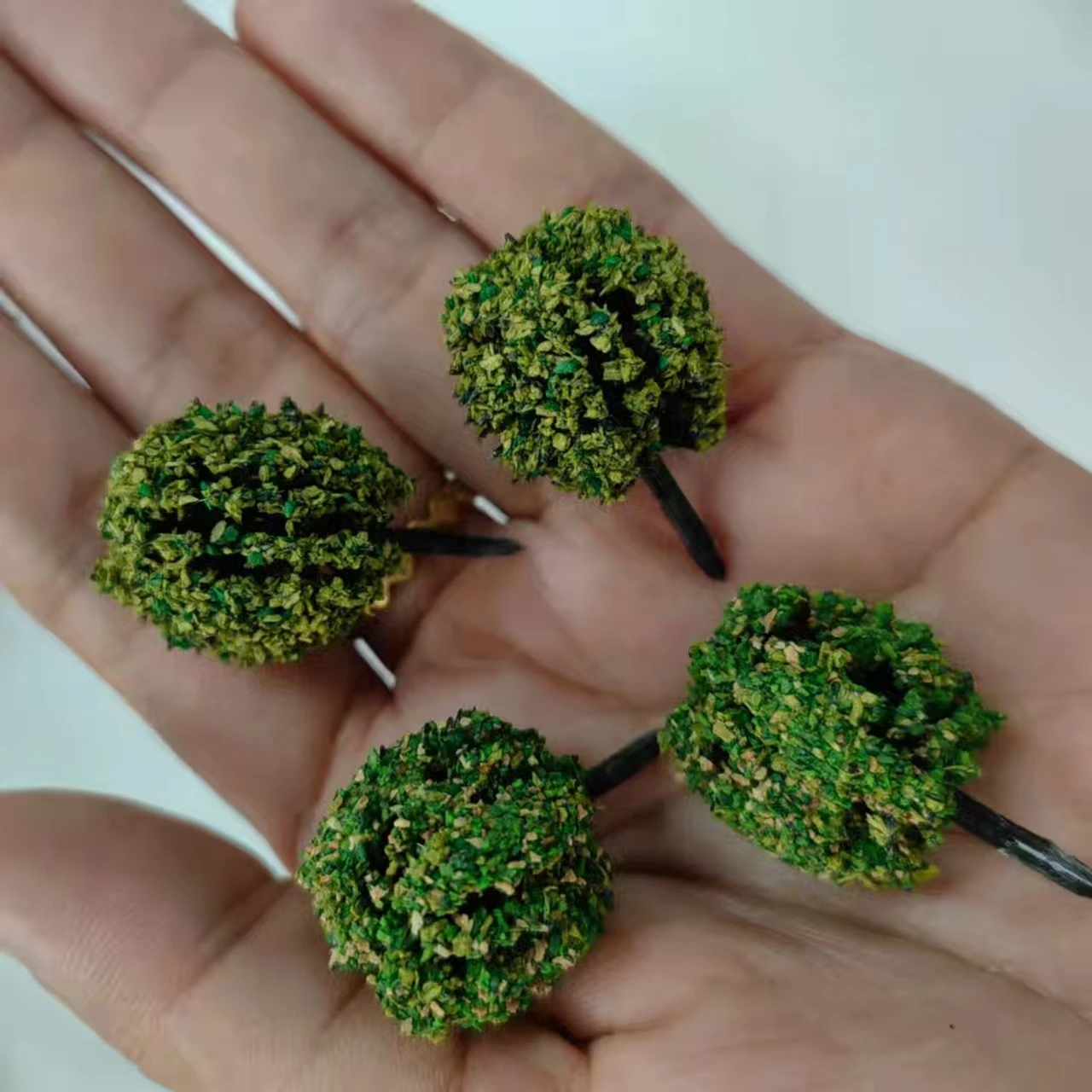 Plantas de bolas de arbusto de árboles en miniatura de 3,5 cm para diseño de tren ferroviario/militar/fabricación de modelos DIY/paisaje de mesa/Diorama 10 unids/lote
