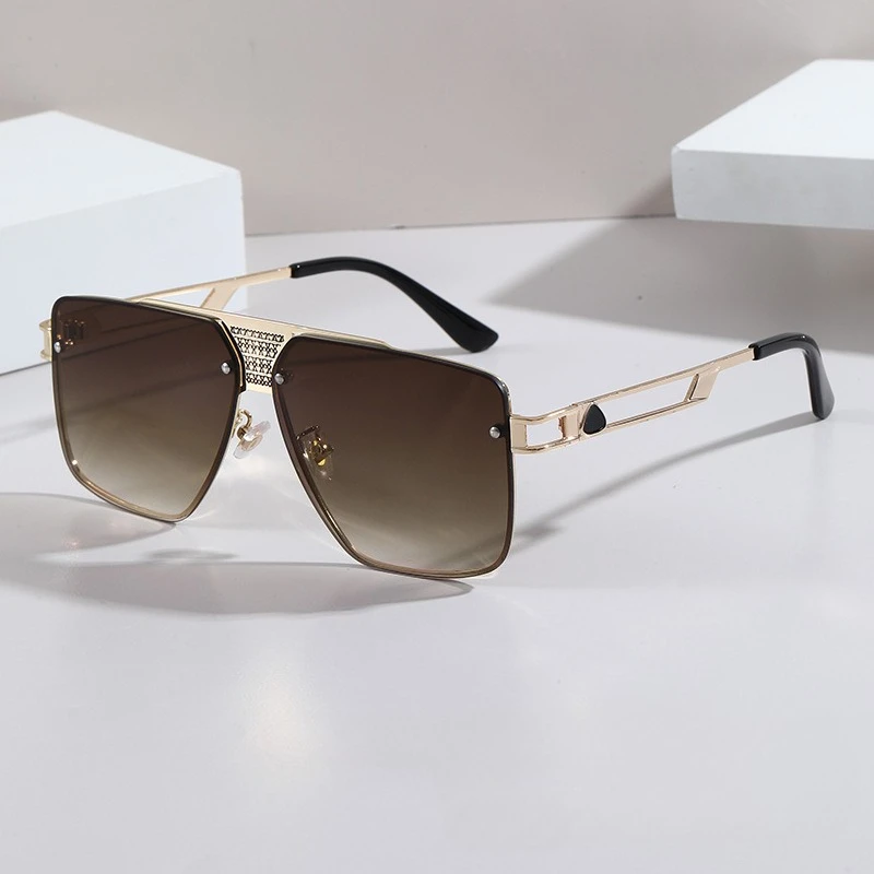 

​​2025 Punk Metal Pilot Sunglasses Men, UV400 Retro Street Style Oversized Unisex Fashion Driving Aviator​​