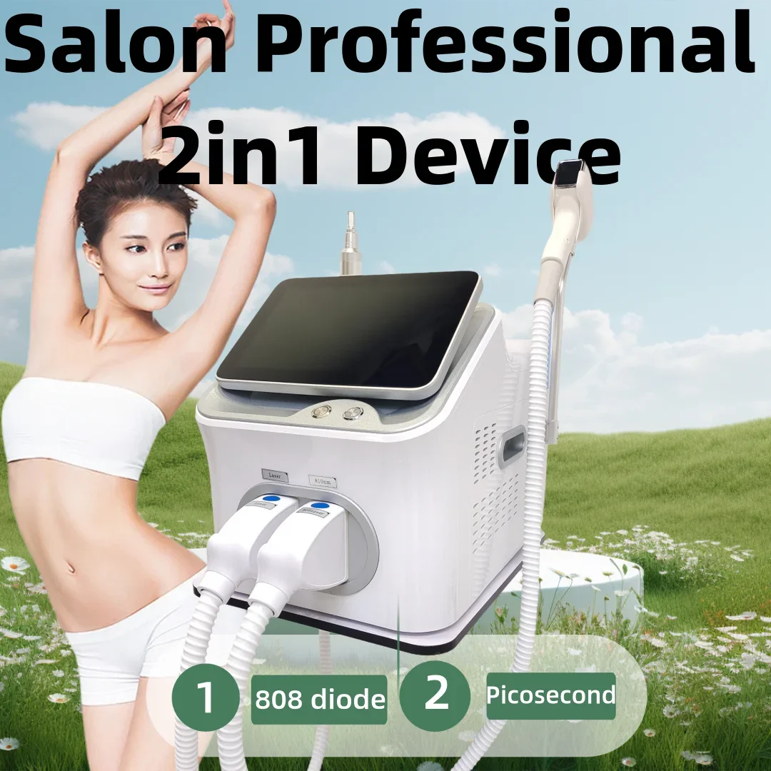 Picosecond laser tattoo removal + 808 Diode laser ice point hair removal 2-in-1 beauty equipment 4 wavelengths 755/808/940/1064
