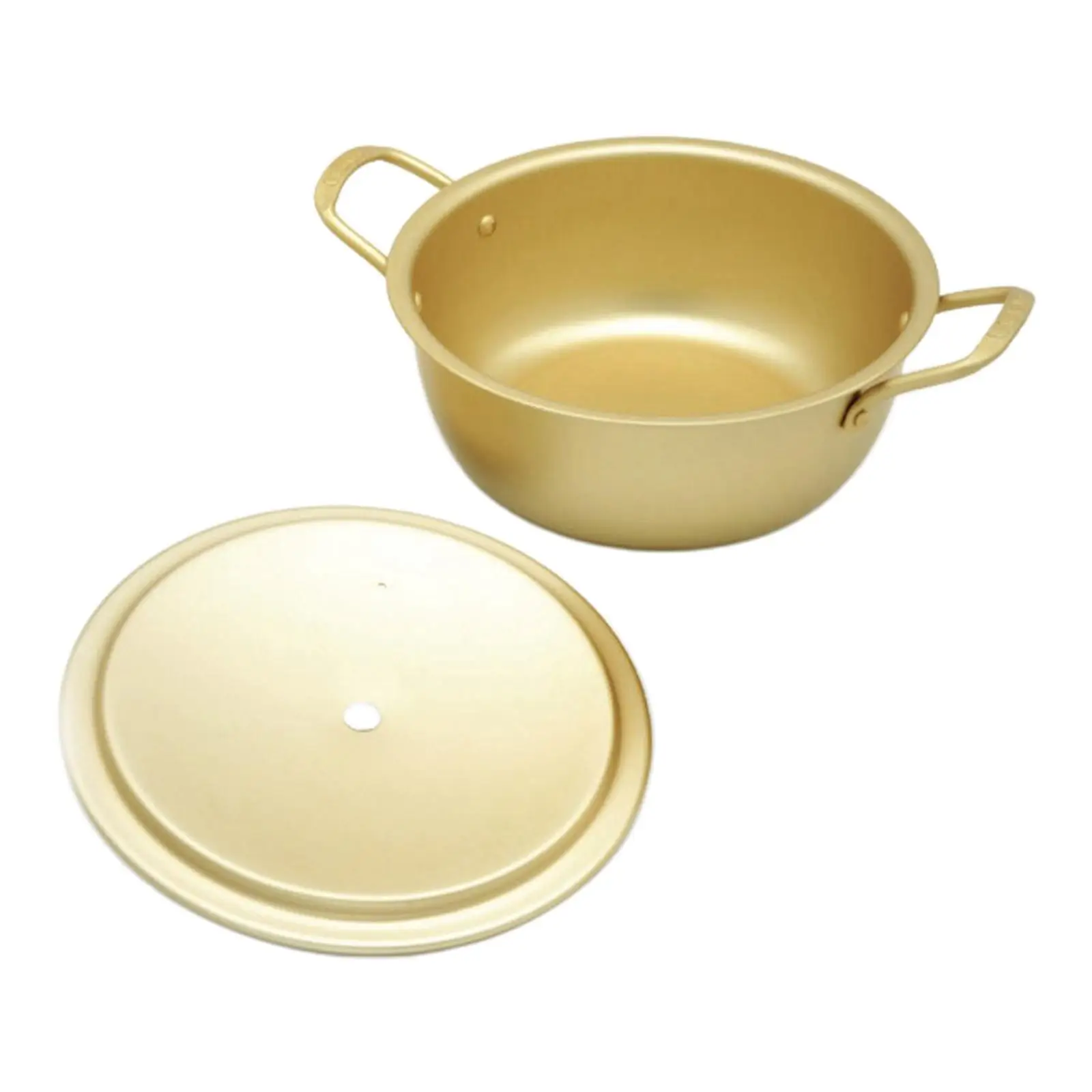 Deep Korean Cooking Stockpot with Lid Aluminum Noodle Soup Pan for Big Family Meal Preparation