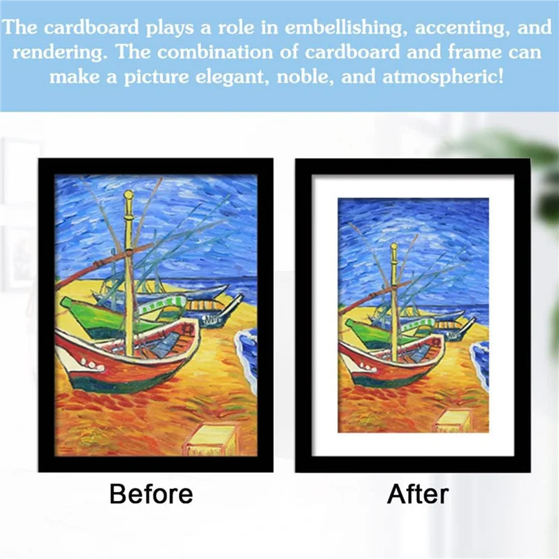 A3 Mount Picture Frame Mounts 50 PCS Picture Photo Mounts Frame Mats White Photo Mounts For Picture Posters Display-AT64