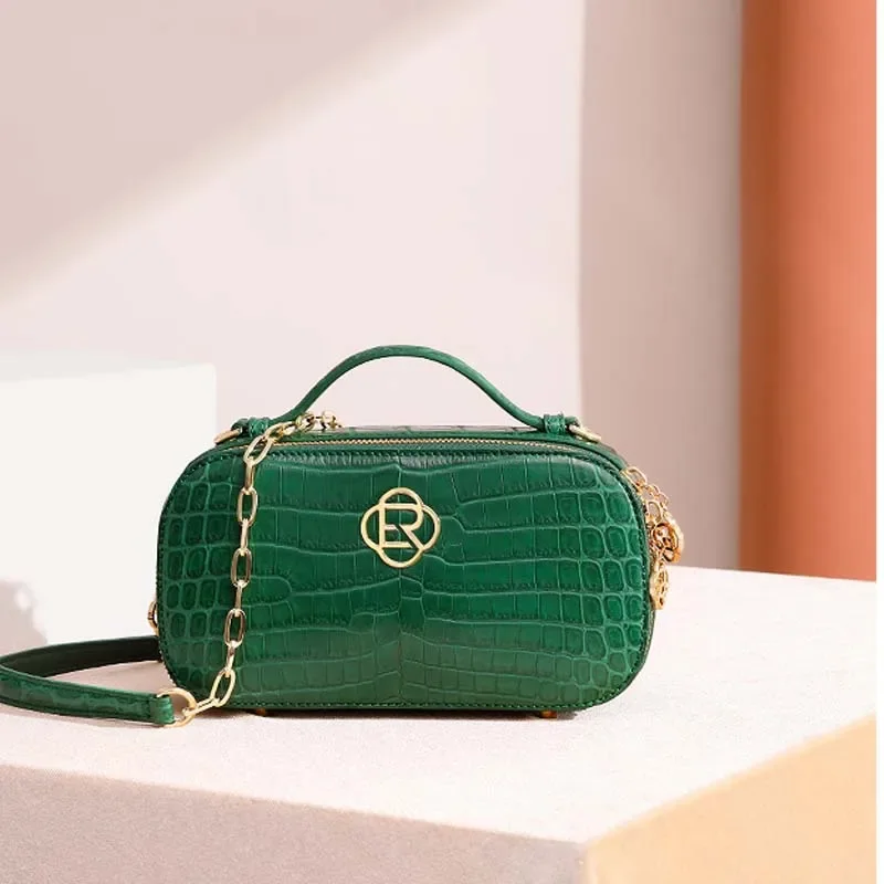 

ouluoer wome handbag new Single shoulder bag women crocodile leather bag fashion Female round bag