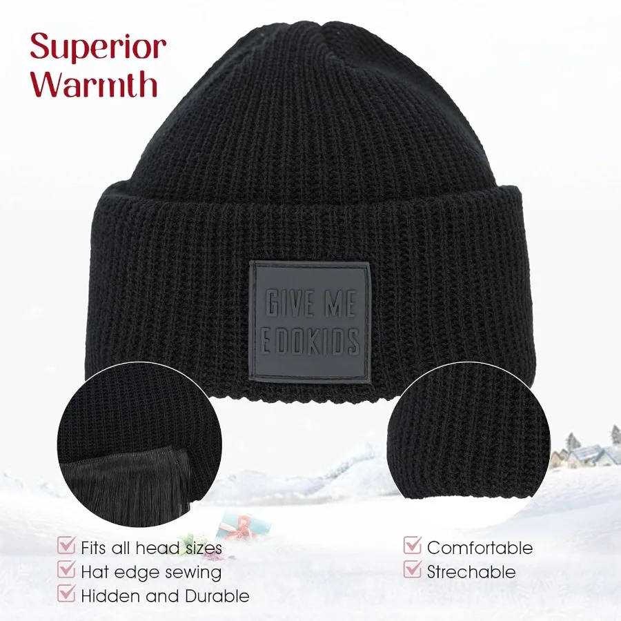 WinterReady قبعة صغيرة محبوكة شعر مستعار مع الرماد شقراء قصيرة مستقيم وصلات شعر للنساء 11 بوصة قطع الشعر للارتداء اليومي St