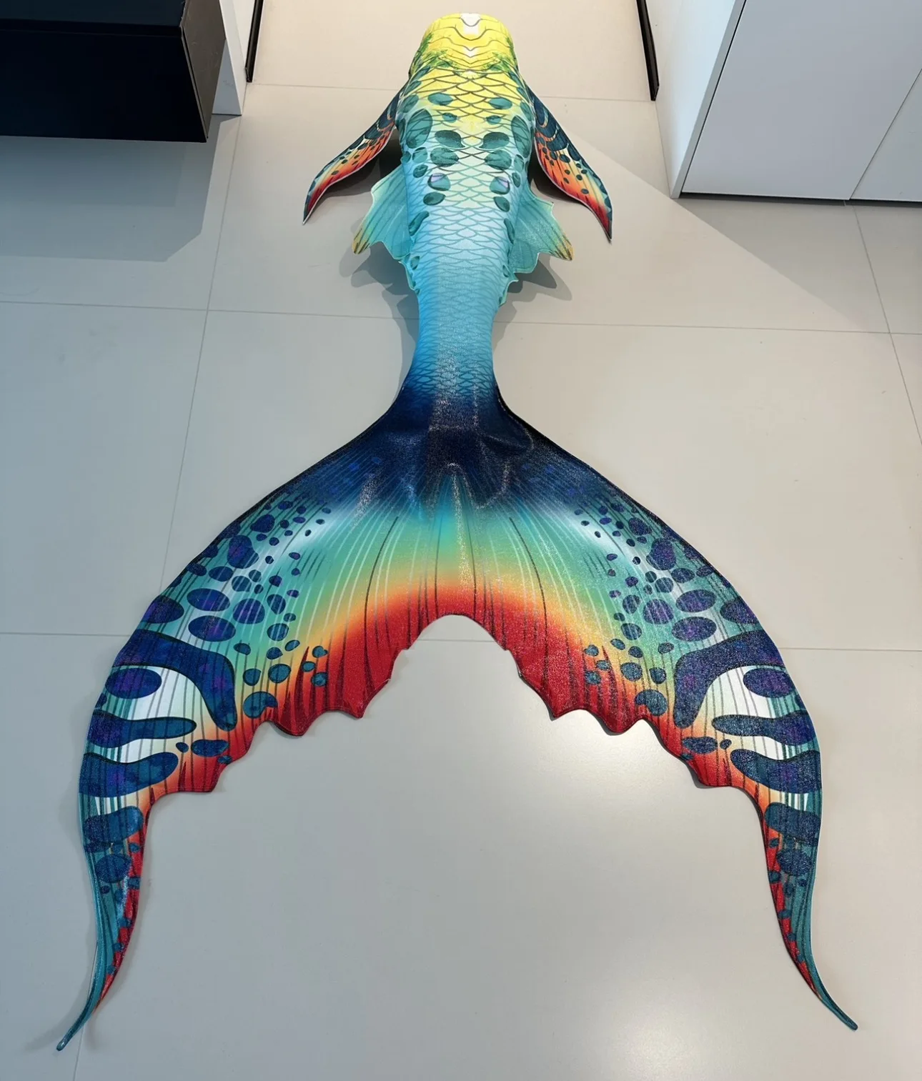 Adult Mermaid Tail Thickened Dorsal Fin Fish Tail Glitter Underwater Performance Suit, Oceanarium Cosplay Performance Suit view 6