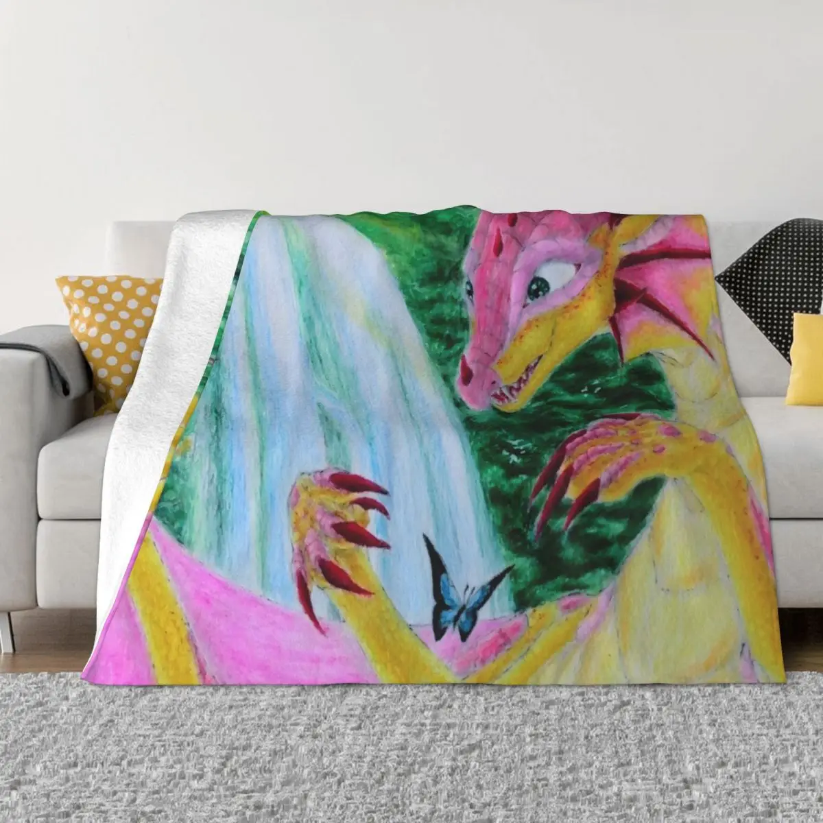 

Kinkajou Jade Winglet - Wings of Fire Throw Blanket blanket for winter Personalized Gift Beach Blanket Cute Blanket