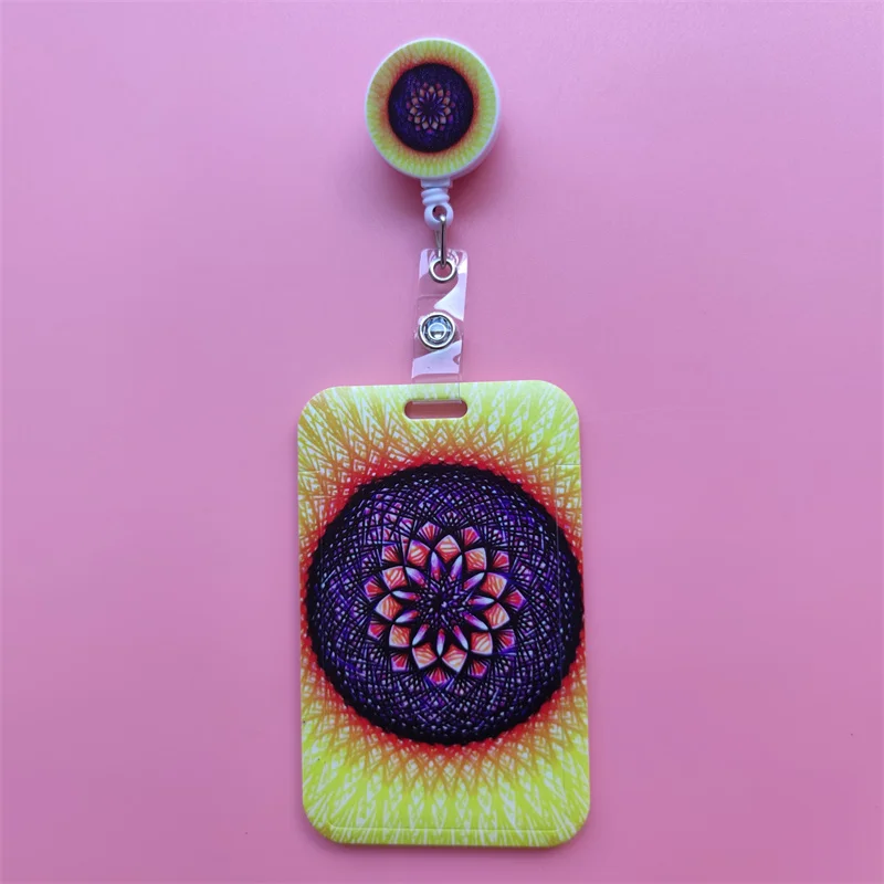Mandala Ausziehbarer Kartenhalter mit Schnalle für Damen, Geschäfts-Ausweisklammer, Kartenhalter für Mädchen, Ärzte, Krankenschwestern, Ausweishalter – Detail 16