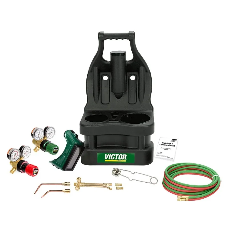 Victor 0384-0945 G150 J-P Light Duty Gas Welding Outfit Tote Kit Without Tanks, R150-200/R150-540 Gas Regulators,