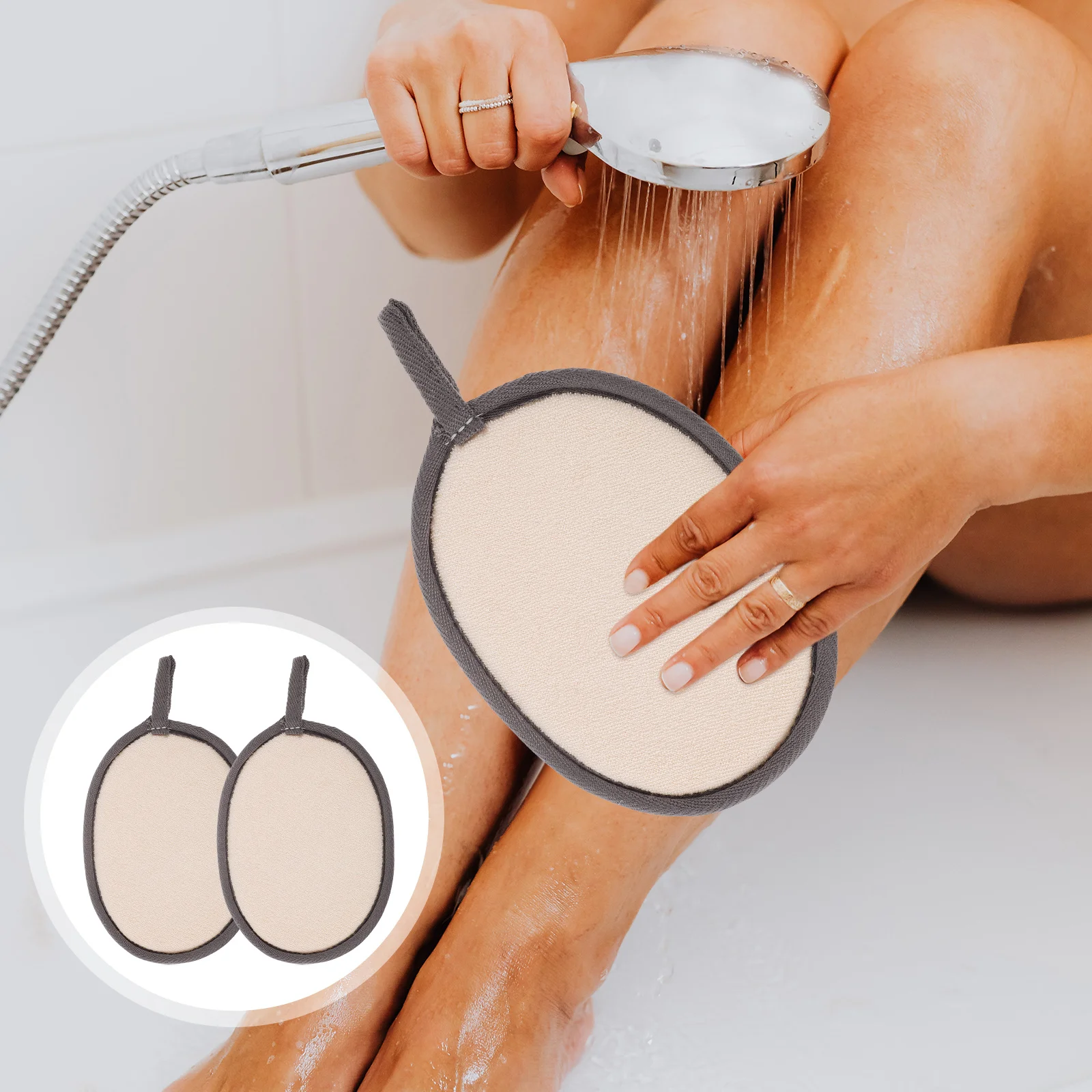 

2 шт. мочалок-губок для душа, мягкие, для эффективного отшелушивания, быстросохнущие, с креплением для ванной комнаты