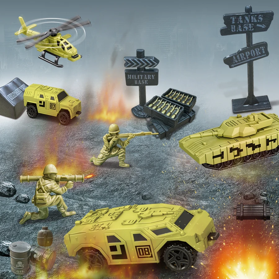 กองกําลังพิเศษ Navy ประกอบด้วย 12 ชิ้นทหารถังเครื่องบินรถหุ้มเกราะเด็กทหารของเล่นคริสต์มาสของขวัญ