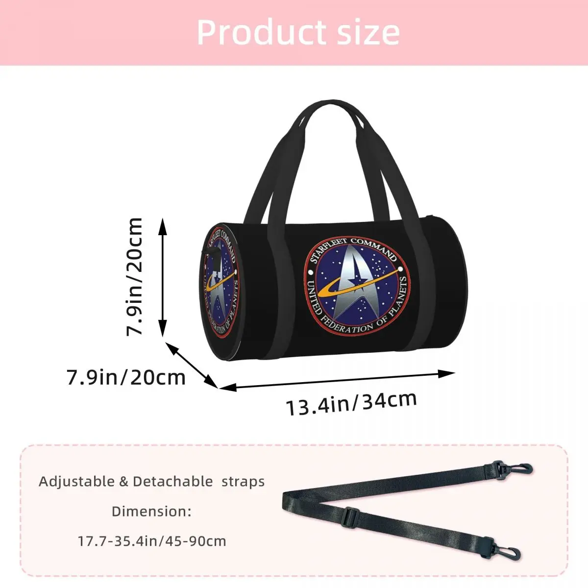 Bolsa de Viaje Multifuncional de la Serie de Ciencia Ficción Star Trek, Bolsa de Lona, Bolsos de Mano, Bolsas de Gimnasio, Bolsa de Fitness para Niños y Niñas
